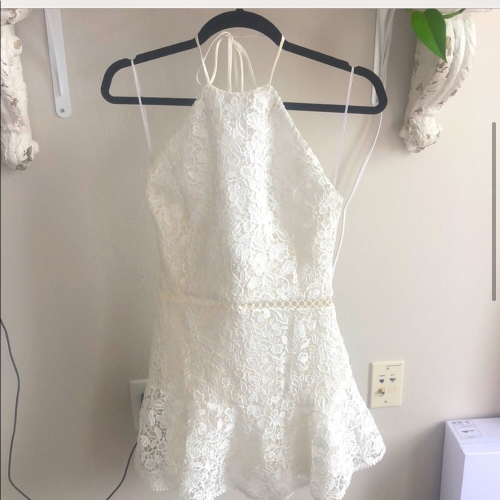 White lace halter dress - Karina Grimaldi XS - Picture 2 of 7